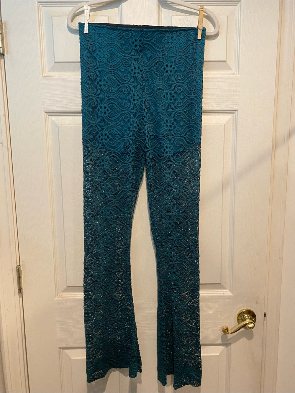 Show Me Your MuMu Teal Lace Flare Pants